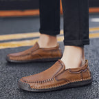 Men’s Handmade Leather Loafers – Arch Support, Wide Toe Box, Slip-On Comfort & Non-Slip Sole for Everyday Wear