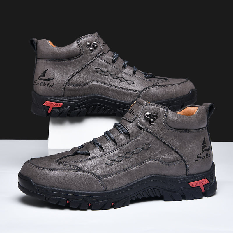 ⏰Limited-Time 70% OFF – Men’s Orthopedic Handmade Leather Driving Boots–Pressure Relief, Waterproof, Slip-Resistant, Wide Toe, Arch&Ankle Support for Everyday & Travel