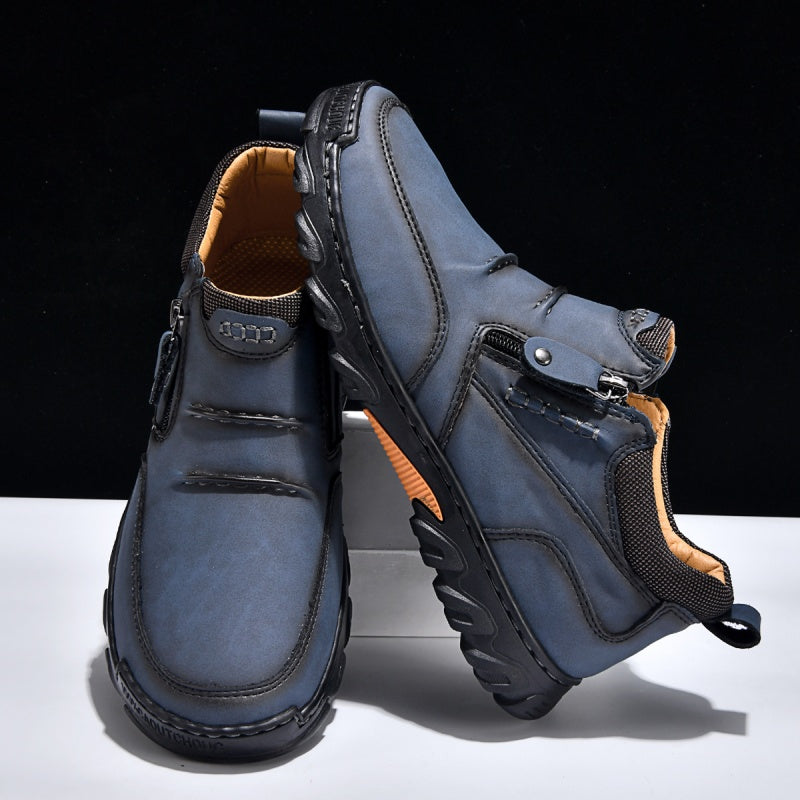 ⏰ 70% OFF – Men’s Leather Slip-On Boots – Waterproof, Arch Support, Pressure Relief & Non-Slip Sole for Travel, Outdoor & Everyday Comfort