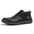 ⏰Limited Time Sale 70% OFF-Men’s Handmade Premium Leather Slip-On Driving Boots – Wide Toe, Arch Support, Waterproof, Pressure Relief, Non-Slip Sole for Casual, Travel & Outdoor