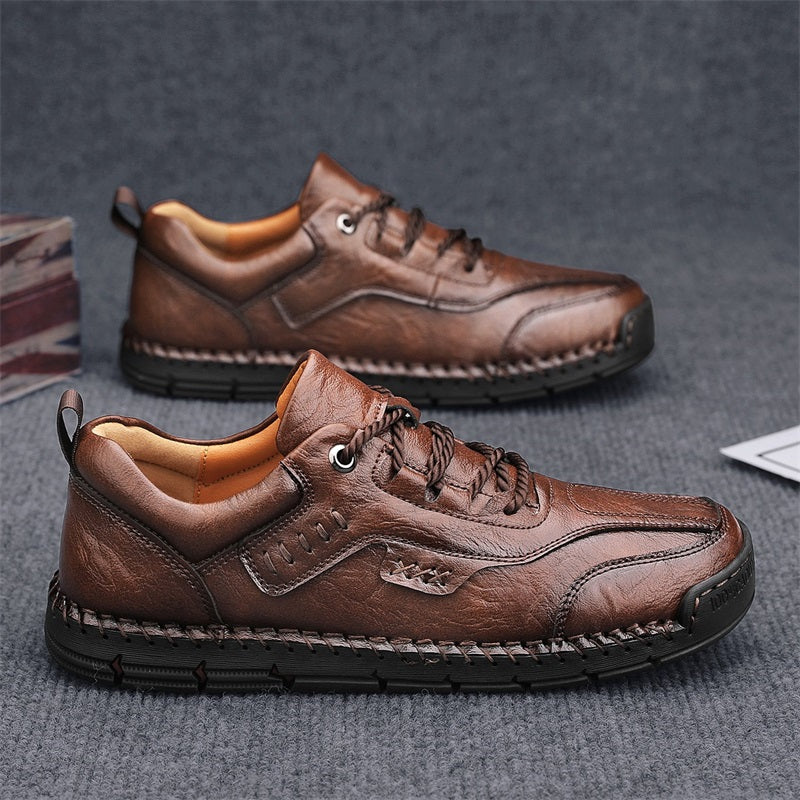 Men’s Handmade Leather Work & Outdoor Shoes – Arch Support, Wide Fit, Comfortable, Rugged Non-Slip Sole for All-Day Wear