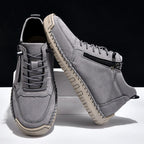 Men’s Handmade Leather Work & Outdoor Shoes – Side Zipper, Arch Support, Wide Fit, Comfortable Non-Slip Sole for All-Day Wear