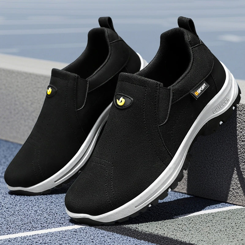 Men's Comfortable Breathable Lightweight Double Layer Waterproof Wide Toe Walking Shoes Orthopedic Shoes