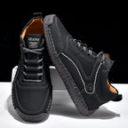 (💥Top Rated Choice) Men’s Handmade Leather Outdoor Shoes – Arch Support, Wide Fit, Comfortable, Rugged Non-Slip Sole for Work & Hiking