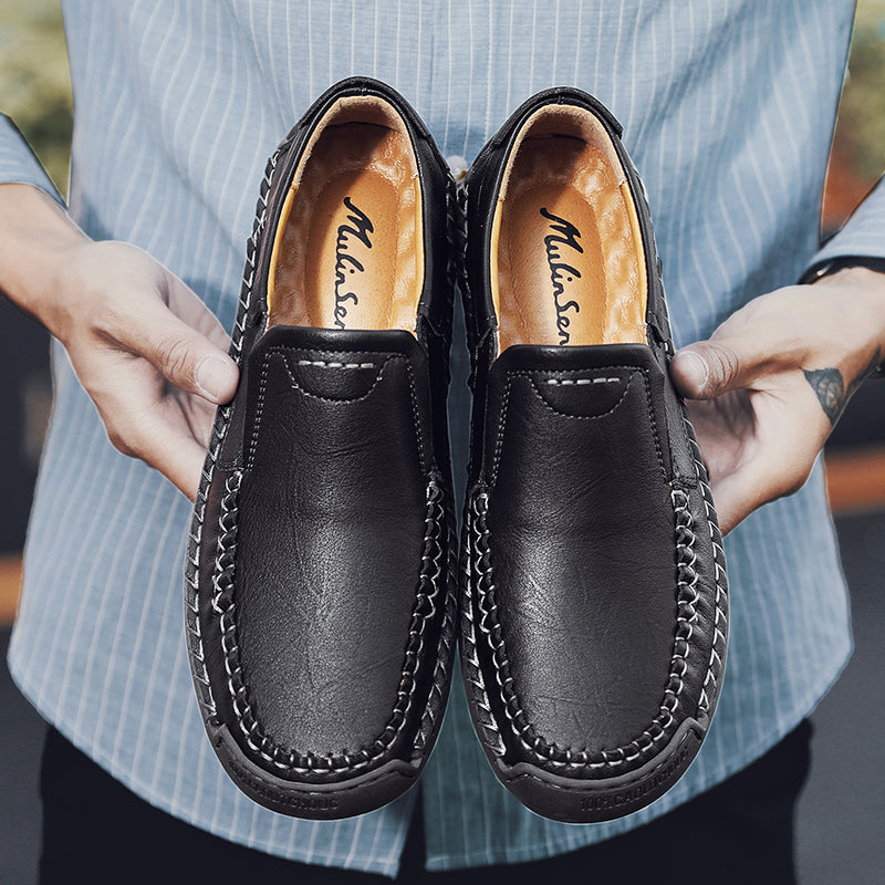 Men’s Handmade Leather Loafers – Arch Support, Wide Toe Box, Slip-On Comfort & Non-Slip Sole for Everyday Wear