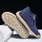 Men’s Handmade Leather Work & Outdoor Shoes – Side Zipper, Arch Support, Wide Fit, Comfortable Non-Slip Sole for All-Day Wear