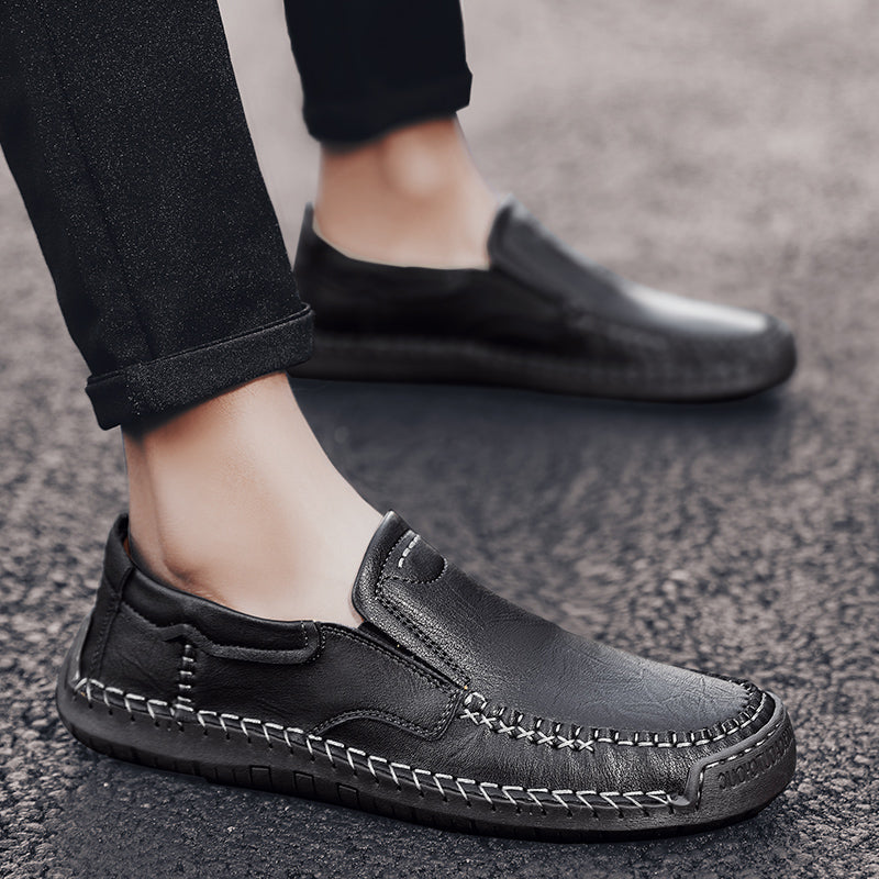 Men’s Handmade Leather Loafers – Arch Support, Wide Toe Box, Slip-On Comfort & Non-Slip Sole for Everyday Wear