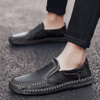 Men’s Handmade Leather Loafers – Arch Support, Wide Toe Box, Slip-On Comfort & Non-Slip Sole for Everyday Wear