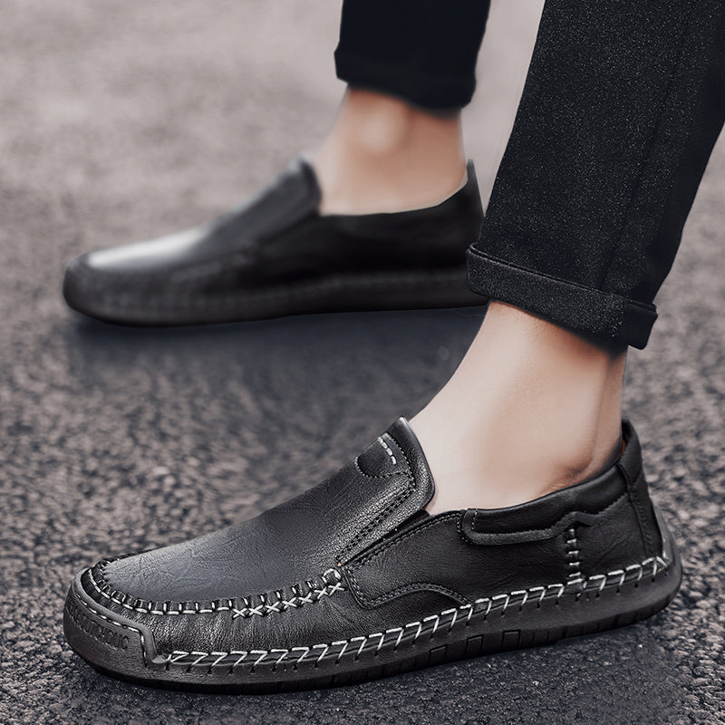 Men’s Handmade Leather Loafers – Arch Support, Wide Toe Box, Slip-On Comfort & Non-Slip Sole for Everyday Wear