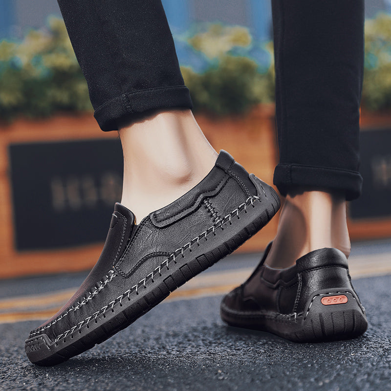 Men’s Handmade Leather Loafers – Arch Support, Wide Toe Box, Slip-On Comfort & Non-Slip Sole for Everyday Wear