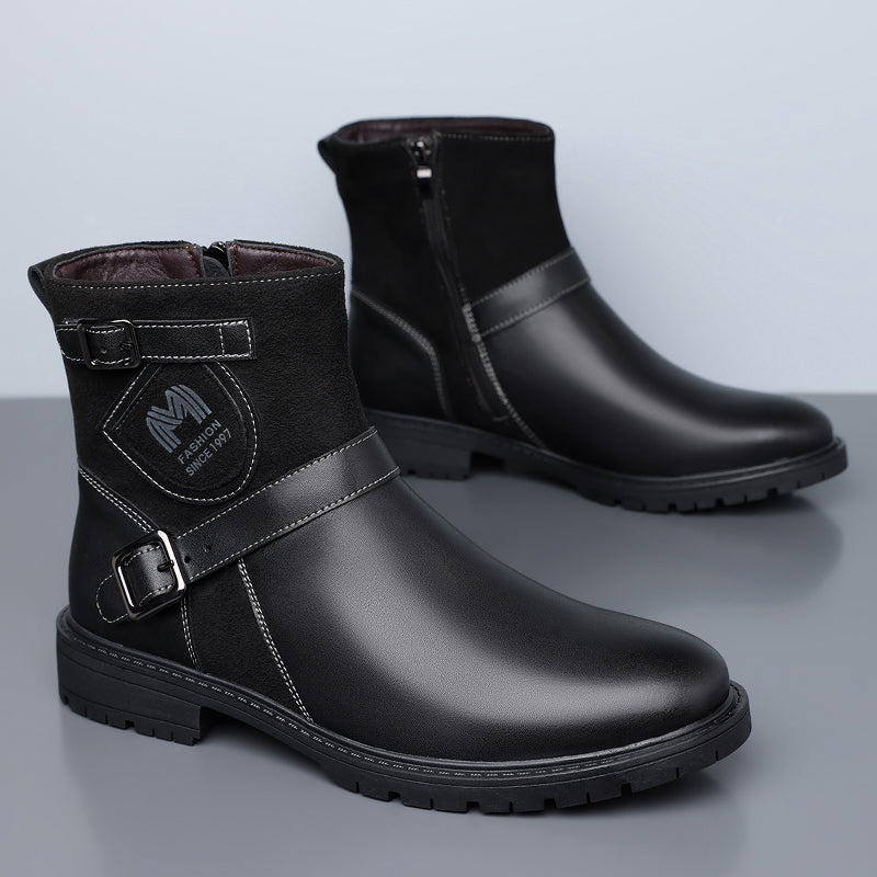 ⏰Limited-Time 70% OFF –Men’s Orthopedic Motorcycle Handmade Boot–Pressure Relief, Waterproof, Slip-Resistant, Wide Toe, Arch&Ankle Support