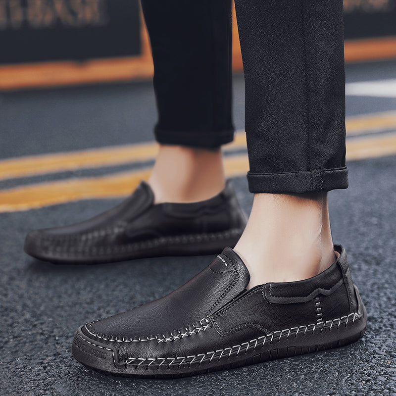 Men’s Handmade Leather Loafers – Arch Support, Wide Toe Box, Slip-On Comfort & Non-Slip Sole for Everyday Wear