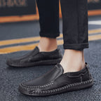 Men’s Handmade Leather Loafers – Arch Support, Wide Toe Box, Slip-On Comfort & Non-Slip Sole for Everyday Wear