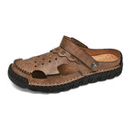 (⏰Last Day 70% OFF🔥)Men's 40+ Orthopedic Closed-Toe Sandals – Full-Grain Leather, Adjustable, Handmade for Fishing, Gardening & Daily Wear