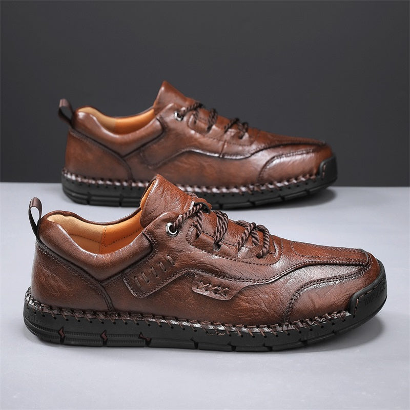 Men’s Handmade Leather Work & Outdoor Shoes – Arch Support, Wide Fit, Comfortable, Rugged Non-Slip Sole for All-Day Wear