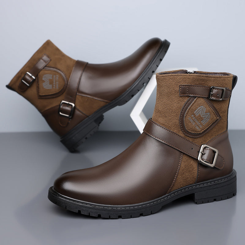 ⏰Limited-Time 70% OFF –Men’s Orthopedic Motorcycle Handmade Boot–Pressure Relief, Waterproof, Slip-Resistant, Wide Toe, Arch&Ankle Support