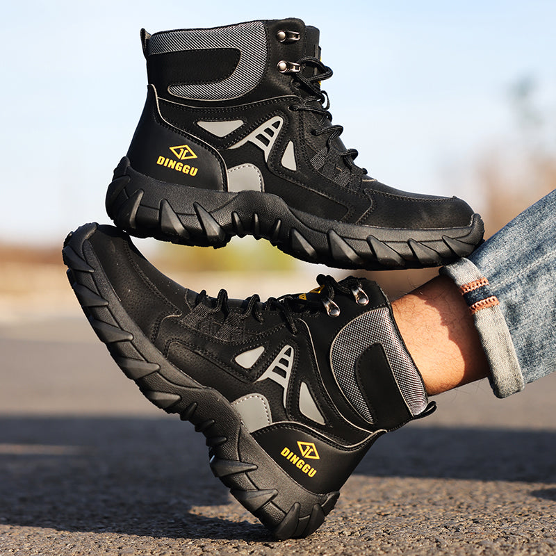 Men’s Steel Toe Orthotic Work Boots – Puncture-Resistant, Waterproof, Non-Slip, All-Day Comfort