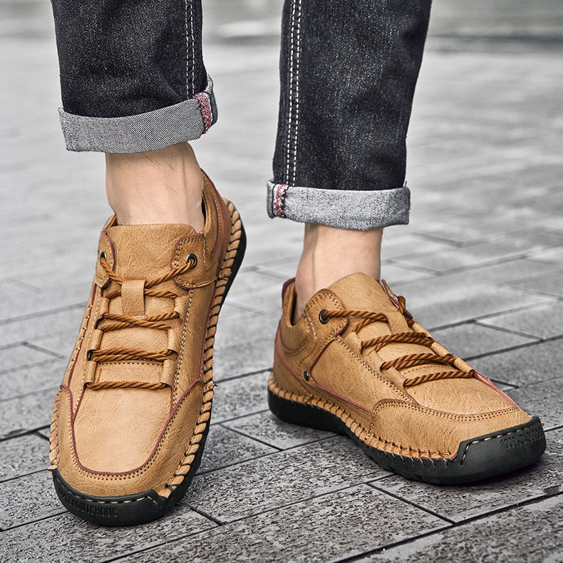 ⏰Limited-Time 70% OFF– Men’s Handmade Orthopedic Leather Shoes  Wide Toe Box, Waterproof, Arch Support & Pressure Relief