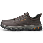 (💥Top Rated Choice) Men’s Handmade Leather Work Shoes – Waterproof, Arch Support, Pressure Relief, Wide Toe Box, Built for All-Day Comfort & Outdoor Use