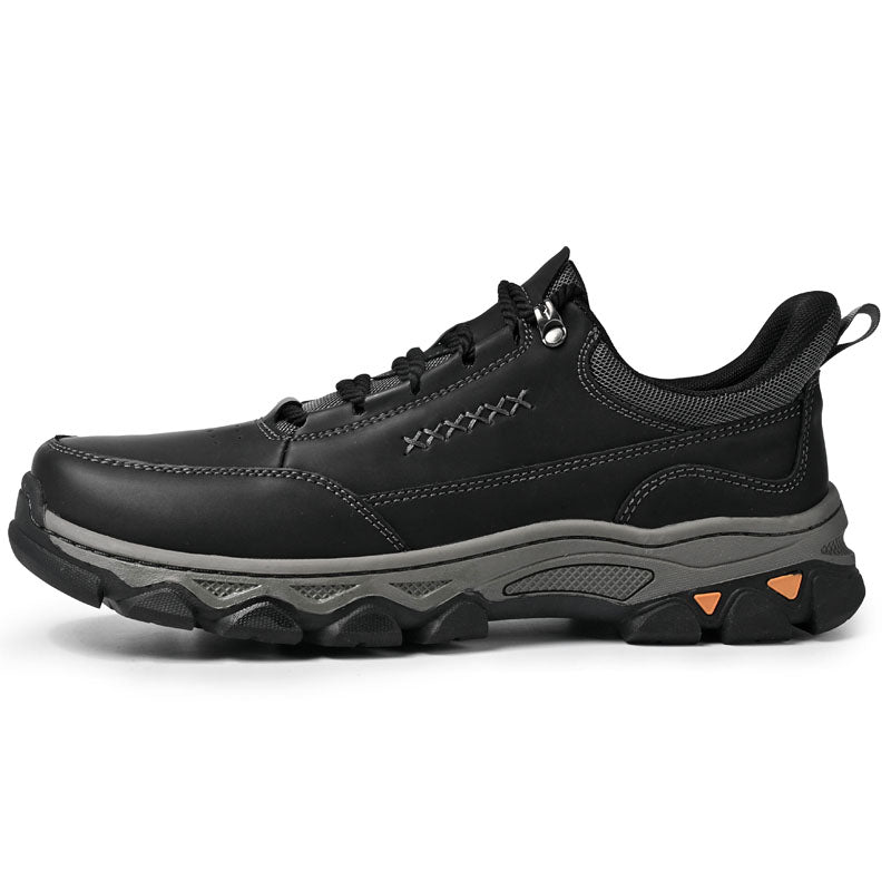 (💥Top Rated Choice) Men’s Handmade Leather Work Shoes – Waterproof, Arch Support, Pressure Relief, Wide Toe Box, Built for All-Day Comfort & Outdoor Use
