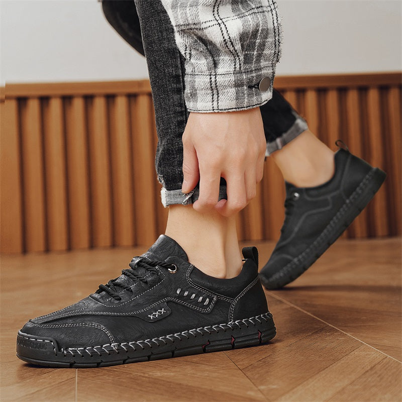 Men’s Handmade Leather Work & Outdoor Shoes – Arch Support, Wide Fit, Comfortable, Rugged Non-Slip Sole for All-Day Wear