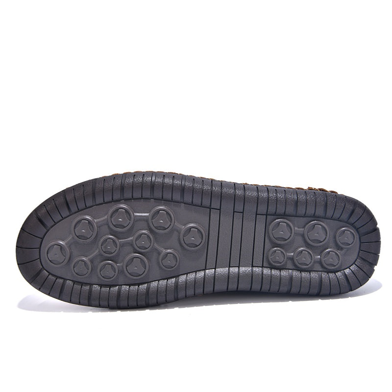 Men’s Handmade Leather Work & Outdoor Shoes – Side Zipper, Arch Support, Wide Fit, Comfortable Non-Slip Sole for All-Day Wear