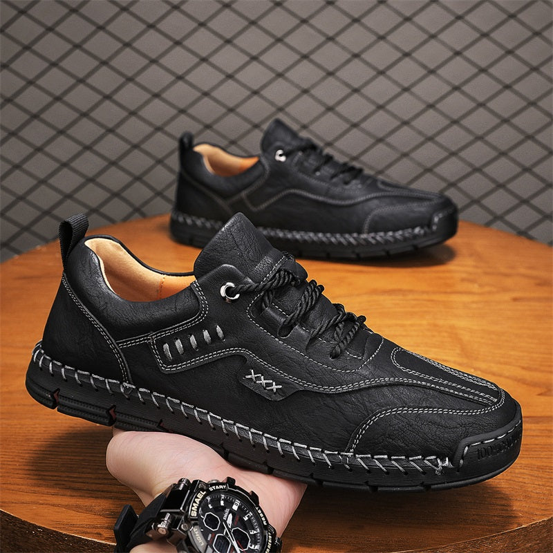 Men’s Handmade Leather Work & Outdoor Shoes – Arch Support, Wide Fit, Comfortable, Rugged Non-Slip Sole for All-Day Wear