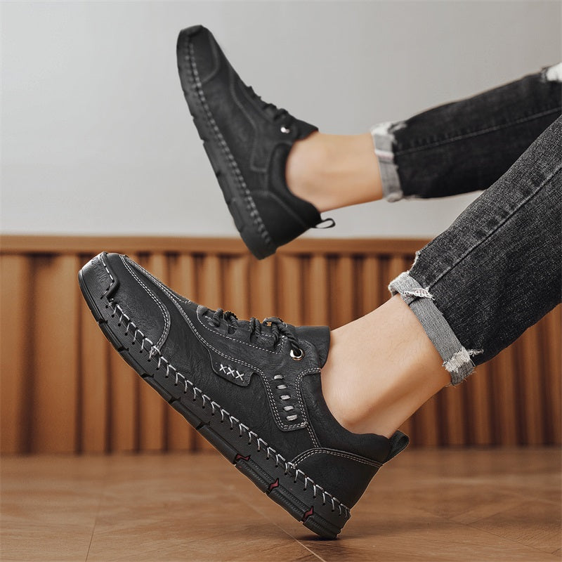 Men’s Handmade Leather Work & Outdoor Shoes – Arch Support, Wide Fit, Comfortable, Rugged Non-Slip Sole for All-Day Wear