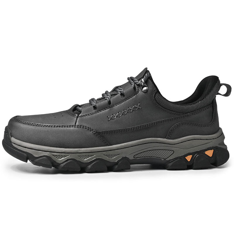 (💥Top Rated Choice) Men’s Handmade Leather Work Shoes – Waterproof, Arch Support, Pressure Relief, Wide Toe Box, Built for All-Day Comfort & Outdoor Use