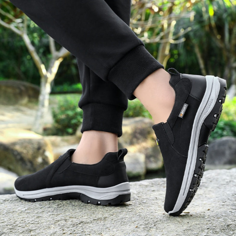 Men's Comfortable Breathable Lightweight Double Layer Waterproof Wide Toe Walking Shoes Orthopedic Shoes