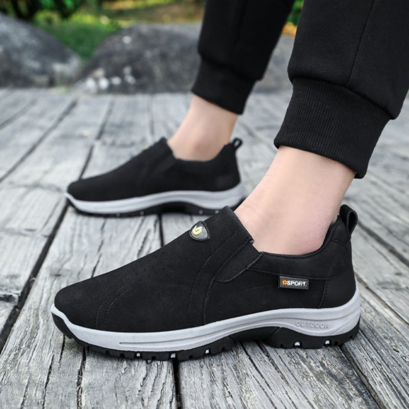 Men's Comfortable Breathable Lightweight Double Layer Waterproof Wide Toe Walking Shoes Orthopedic Shoes