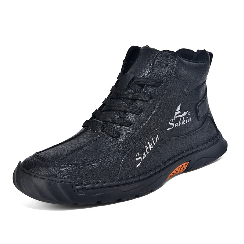 ⏰Limited-Time 70% OFF–Men’s Handcrafted Leather Boots with Wide Toe, Arch Support & Pressure-Relief Comfort