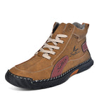 （💥 12 HOURS. NO PAIN）Men’s Handmade Leather Boots – Waterproof, Arch Support, Pressure Relief, Wide Toe Box, Built for Outdoor Comfort