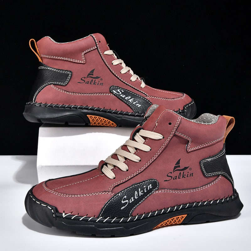 ⏰Limited-Time 70% OFF–Men’s Handcrafted Leather Boots with Wide Toe, Arch Support & Pressure-Relief Comfort