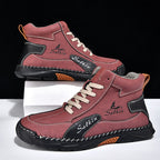（💥 12 HOURS. NO PAIN）Men’s Handmade Leather Boots – Waterproof, Arch Support, Pressure Relief, Wide Toe Box, Built for Outdoor Comfort