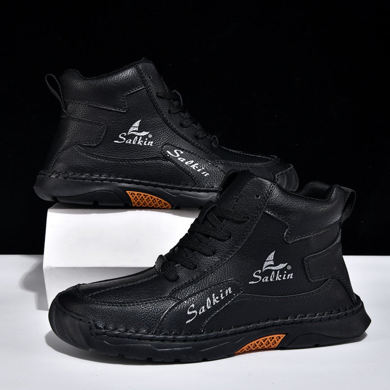 ⏰Limited-Time 70% OFF–Men’s Handcrafted Leather Boots with Wide Toe, Arch Support & Pressure-Relief Comfort