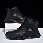 （💥 12 HOURS. NO PAIN）Men’s Handmade Leather Boots – Waterproof, Arch Support, Pressure Relief, Wide Toe Box, Built for Outdoor Comfort