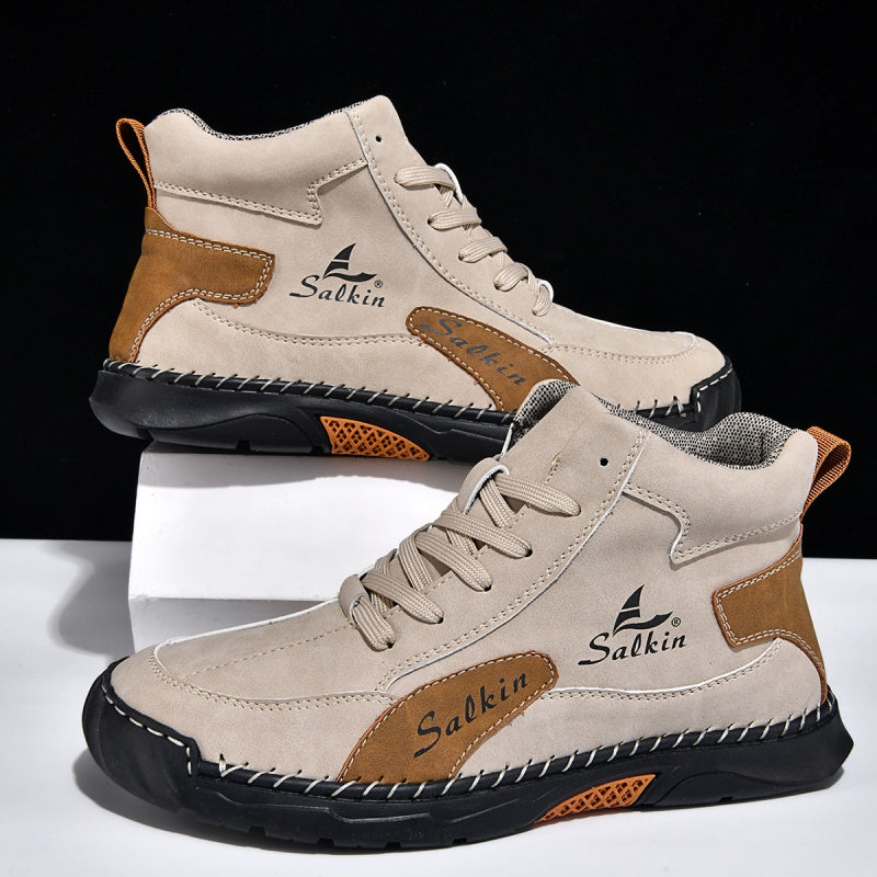 ⏰Limited-Time 70% OFF–Men’s Handcrafted Leather Boots with Wide Toe, Arch Support & Pressure-Relief Comfort