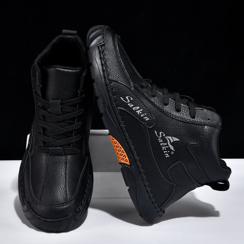 ⏰Limited-Time 70% OFF–Men’s Handcrafted Leather Boots with Wide Toe, Arch Support & Pressure-Relief Comfort