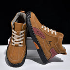 （💥 12 HOURS. NO PAIN）Men’s Handmade Leather Boots – Waterproof, Arch Support, Pressure Relief, Wide Toe Box, Built for Outdoor Comfort