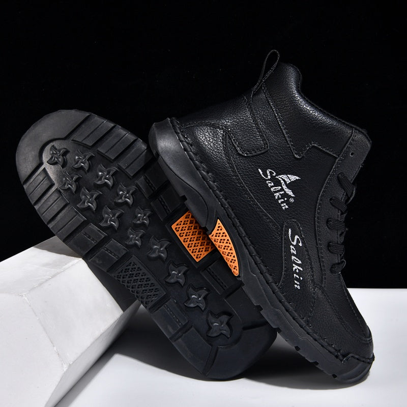 ⏰Limited-Time 70% OFF–Men’s Handcrafted Leather Boots with Wide Toe, Arch Support & Pressure-Relief Comfort