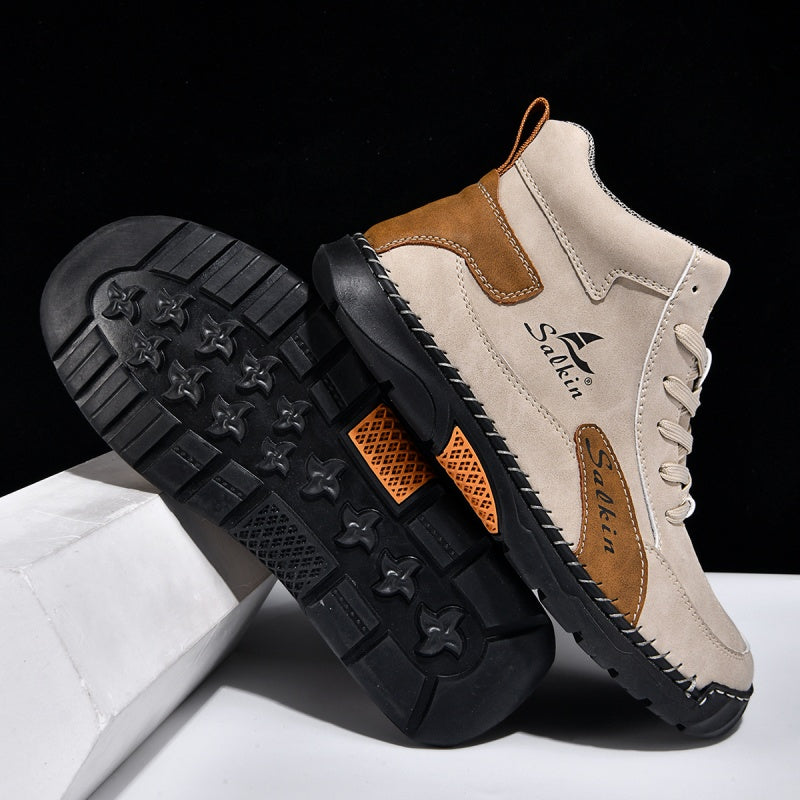 ⏰Limited-Time 70% OFF–Men’s Handcrafted Leather Boots with Wide Toe, Arch Support & Pressure-Relief Comfort