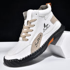 （💥 12 HOURS. NO PAIN）Men’s Handmade Leather Boots – Waterproof, Arch Support, Pressure Relief, Wide Toe Box, Built for Outdoor Comfort