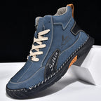 （💥 12 HOURS. NO PAIN）Men’s Handmade Leather Boots – Waterproof, Arch Support, Pressure Relief, Wide Toe Box, Built for Outdoor Comfort