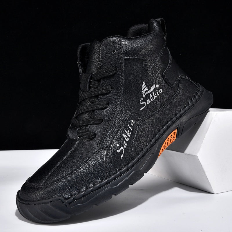 ⏰Limited-Time 70% OFF–Men’s Handcrafted Leather Boots with Wide Toe, Arch Support & Pressure-Relief Comfort