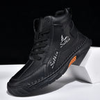 （💥 12 HOURS. NO PAIN）Men’s Handmade Leather Boots – Waterproof, Arch Support, Pressure Relief, Wide Toe Box, Built for Outdoor Comfort