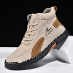 （💥 12 HOURS. NO PAIN）Men’s Handmade Leather Boots – Waterproof, Arch Support, Pressure Relief, Wide Toe Box, Built for Outdoor Comfort