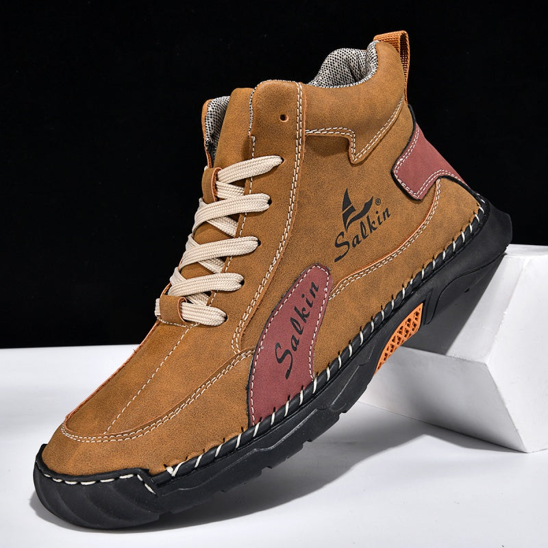 ⏰Limited-Time 70% OFF–Men’s Handcrafted Leather Boots with Wide Toe, Arch Support & Pressure-Relief Comfort