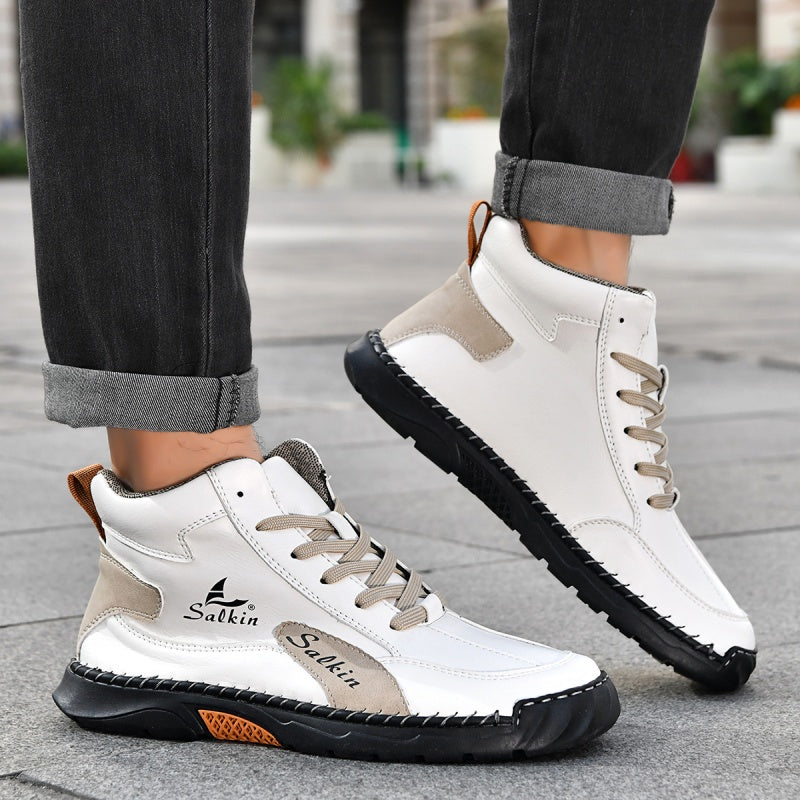 ⏰Limited-Time 70% OFF–Men’s Handcrafted Leather Boots with Wide Toe, Arch Support & Pressure-Relief Comfort