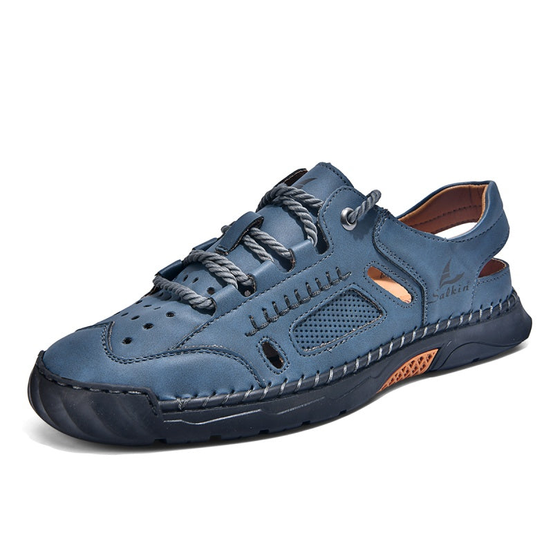🥇#1 Best-Selling Men's Breathable Leather Sandals –Arch Support, Slip-Resistant, All-Day Comfort, Outdoor Casual Shoes